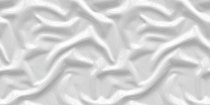 Wet latex texture. Glossy white texture with folds. Abstract background, shiny surface, seamless texture. Seamless background. Seamless pattern.
