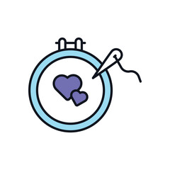 Heart Embroidery vector icon