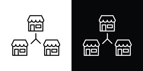 Franchise icon. Outline symbol for Website UI