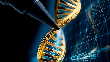 Corporate Espionage Concept: Precise Genetic Manipulation of Digital DNA for Intellectual Property Theft and Advanced Cybercrime. - Powered by Adobe