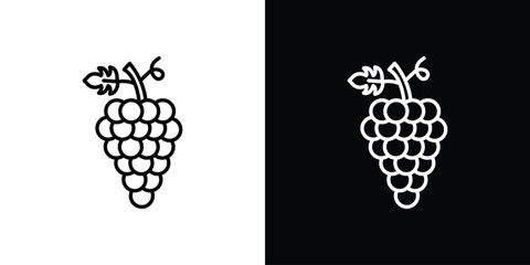 Grape icon. Outline symbol for Website UI