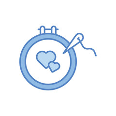Heart Embroidery vector icon