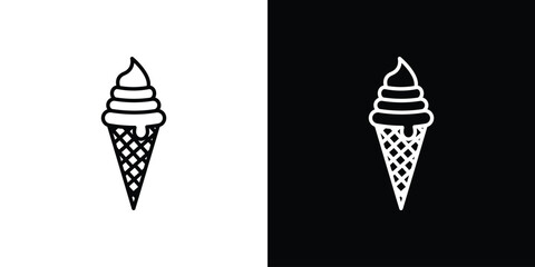 Ice cream icon. Outline symbol for Website UI