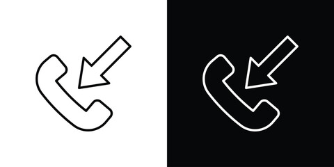 Incoming Call icon. Outline symbol for Website UI