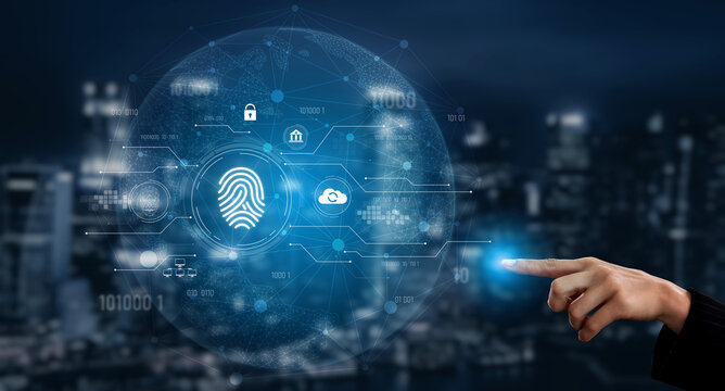 Biometric fingerprint identification and cybersecurity system ensuring secure access, identity verification, cloud data protection, and digital safety Vouch