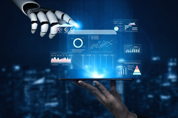 An AI financial and marketing KPI dashboard for business analytics. An AI report showing profit,...