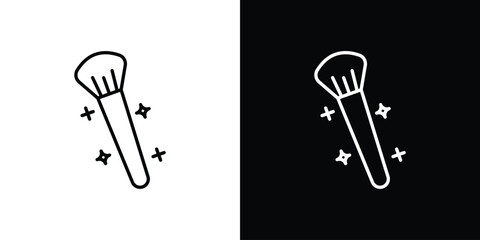 Makeup brush icon. Outline symbol for Website UI