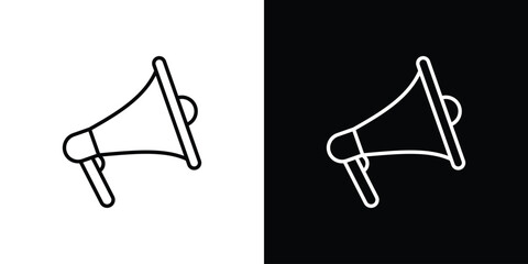 Megaphone icon. Outline symbol for Website UI