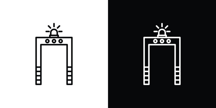 Metal detector icon. Outline symbol for Website UI