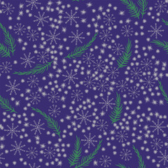 Christmas snowflake pattern. Seamless vector illustration. Wallpaper design. Wrapping paper, packaging paper.