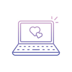 Online Love vector icon