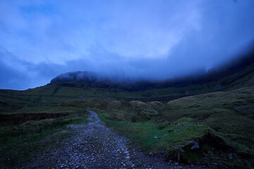 rough mountain bike trail in summer
