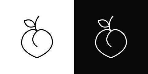 Peach icon. Outline symbol for Website UI