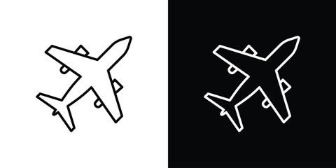 Plane icon. Outline symbol for Website UI