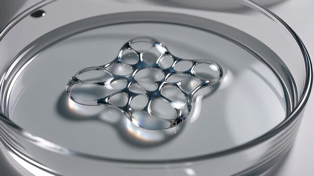 Cosmetic science drives advanced skincare research as a robotic arm precisely dispenses innovative formulations in a sterile laboratory experiment.