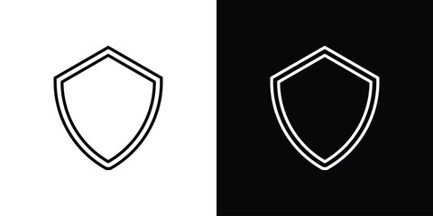 Shield icon. Outline symbol for Website UI