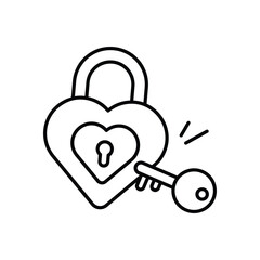 Heart Lock vector icon
