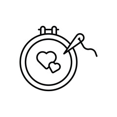 Heart Embroidery vector icon