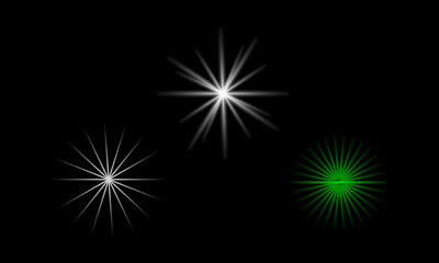 Bright white and green starburst light effects digital abstract
