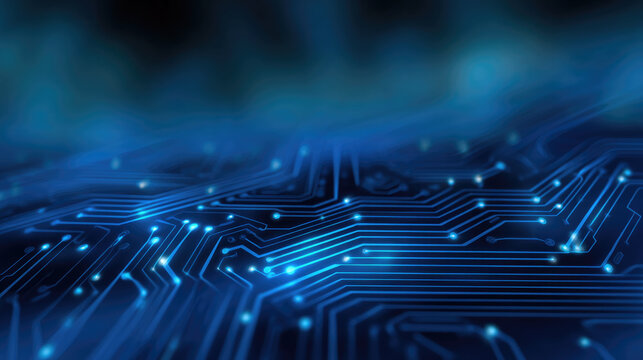 Abstract blue digital background with glowing circuit lines, futuristic technology, innovation, and connectivity concept