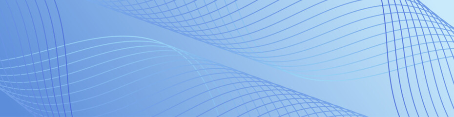 Abstract background with lines and waves. Web banner size. Element for design isolated. Vector background for brochure, flyer, poster. Blue gradient. Christmas background