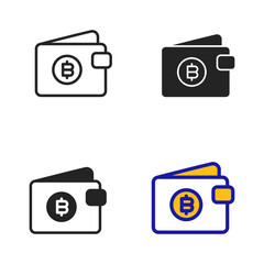 Icon Cryptocurrency Wallet. Icon collection with various style icon.