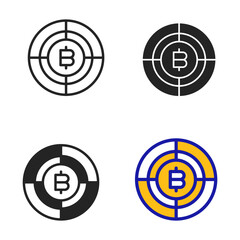 Icon Cryptocurrency target. Icon collection with various style icon.