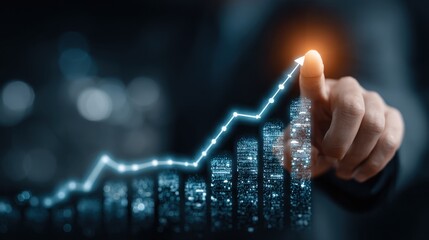 2026 financial growth graph showing business development and data analysis leading to success in stock market