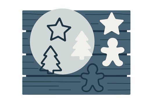 Christmas Cookie Creation. Christmas Cookie Prep. Flat minimalist vector illustration of Christmas Cookie Prep