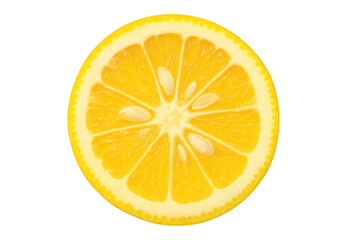 Lemon slice cross section with transparent background