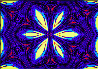 Interwoven hues bloom in mirrored balance, their vibrancy shimmering against a shadowed backdrop.