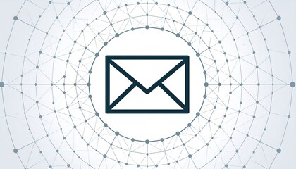 Modern communication concept with message icon and global network pattern on a light background