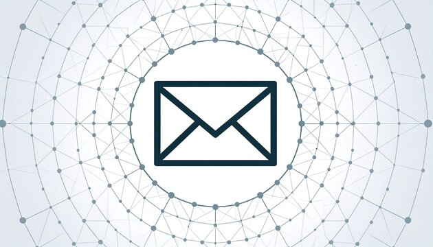 Modern communication concept with message icon and global network pattern on a light background