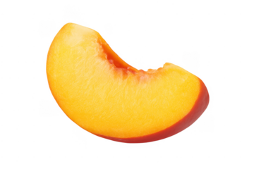 Ripe peach slice with juicy texture on transparent background