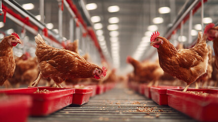 chicken inside the poultry farm
