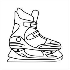 Men's hockey skates. Ice skates. Skates icon isolated on white background. Winter sport accessories vector illustration	