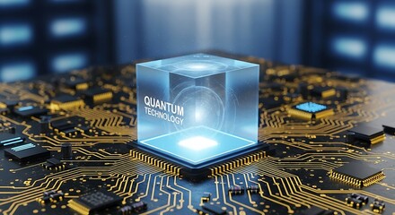 Futuristic glowing digital fingerprint on a circuit board representing technology and security