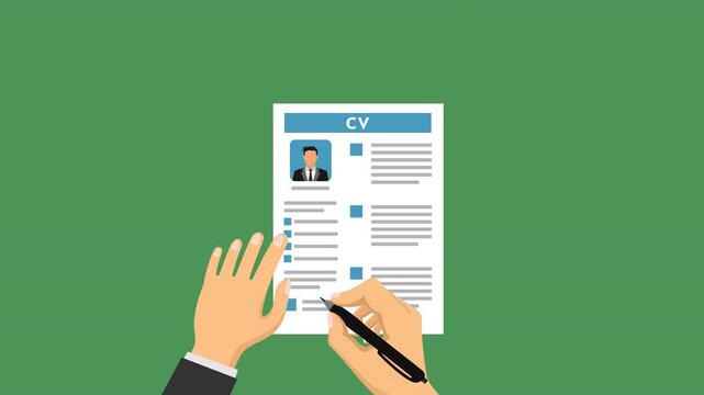 cv resume rejected video animation flat concept