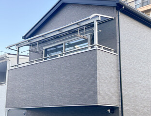 窯業系サイディングの戸建て住宅のバルコニー
