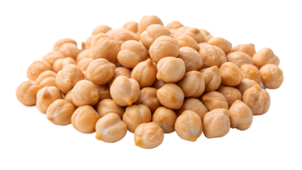 chickpeas isolated on transparent white background full depth of field clipping path