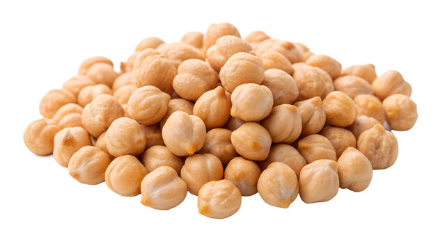chickpeas isolated on transparent white background full depth of field clipping path