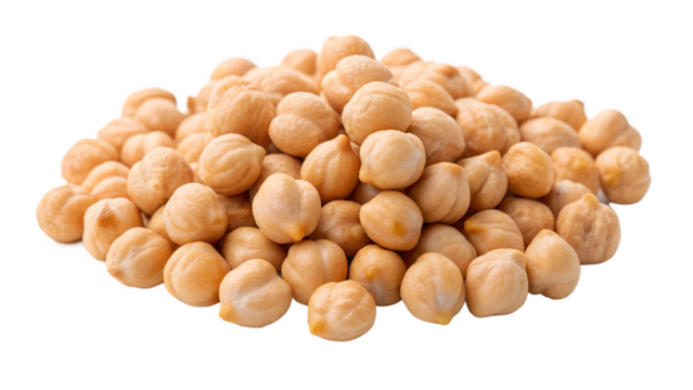 chickpeas isolated on transparent white background full depth of field clipping path