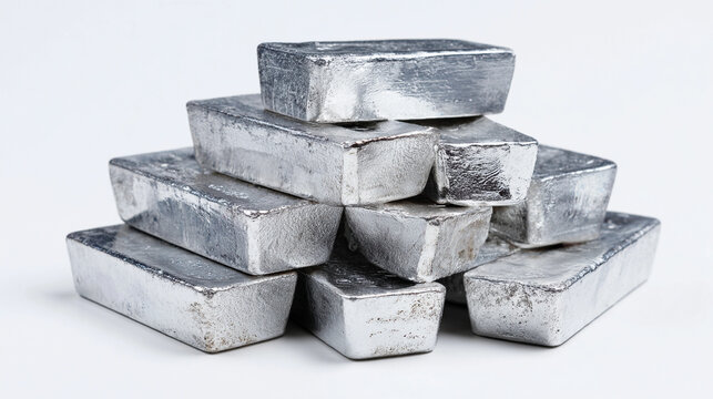silver bars isolated on white background