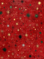 Festive Red Starry Background for Holiday Design Projects