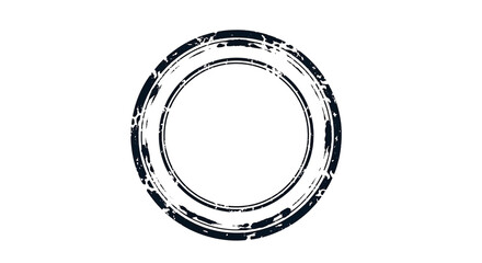 Dark blue textured circular frame, with distressed edges, cutout, PNG isolated on a white or transparent background, AI