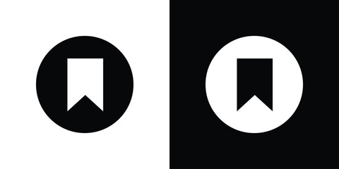 Bookmark icons in black and white shilhouette style for App Ui