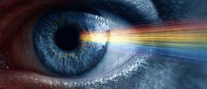 Illuminated prism: unveiling the hidden depths of the human eye.