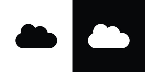 Cloud icons in black and white shilhouette style for App Ui