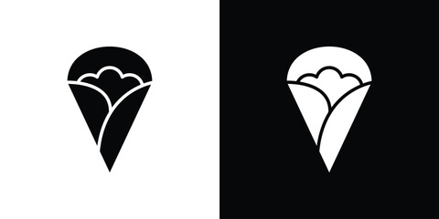 Crepe icons in black and white shilhouette style for App Ui
