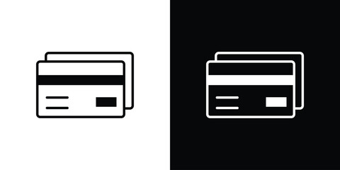 Credit card icons in black and white shilhouette style for App Ui